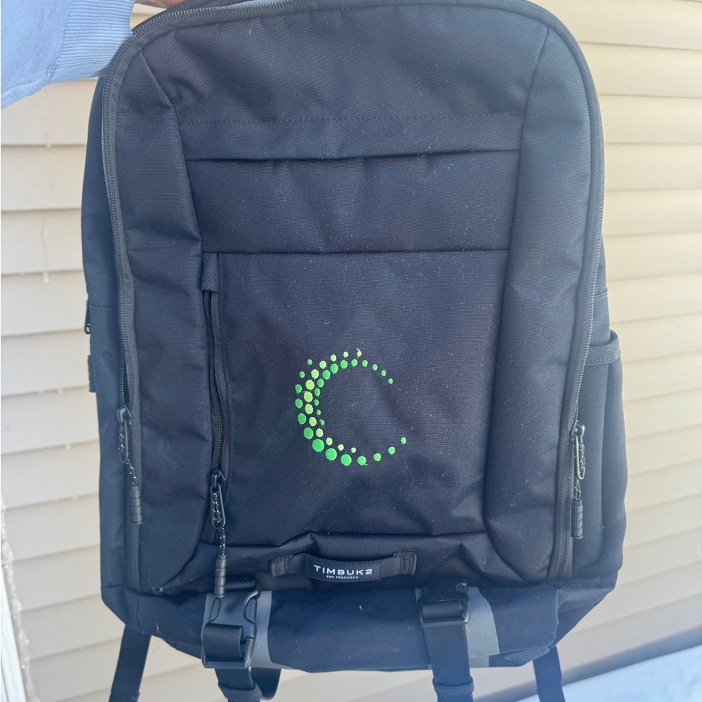 Timbuk2 Black Backpack with Green Detail